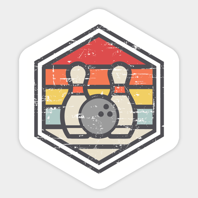 Retro Badge Bowling Light Sticker by rojakdesigns